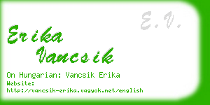 erika vancsik business card